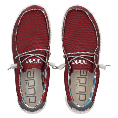 Wally Sox Triple Needle Heren Instappers Karanda Red