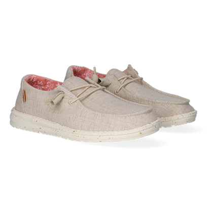 Wendy Chambray Dames Instappers White Nut