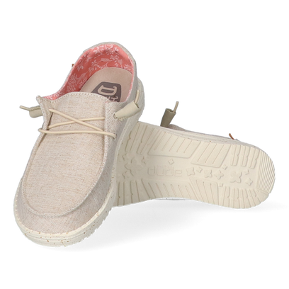 Wendy Chambray Dames Instappers White Nut