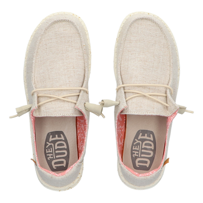 Wendy Chambray Dames Instappers White Nut