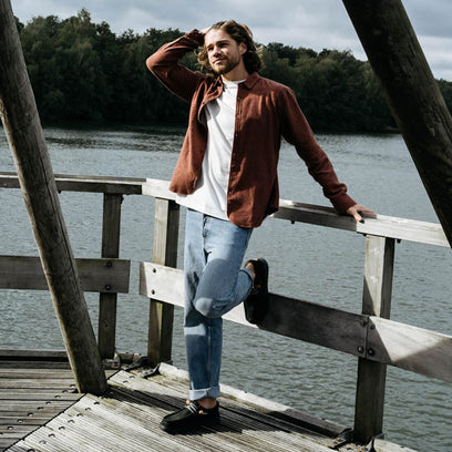 Wally Grip Craft Leather Heren Instappers Black/Green