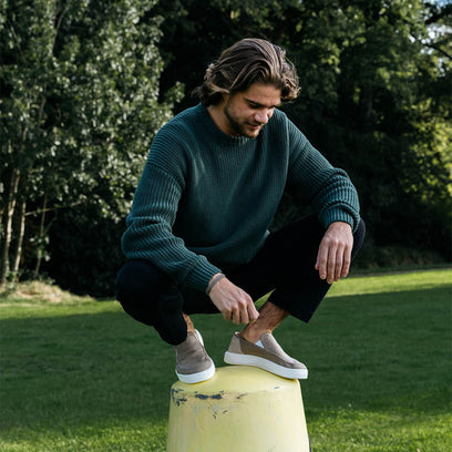 Sunapee Craft Linen Heren Instappers Olive