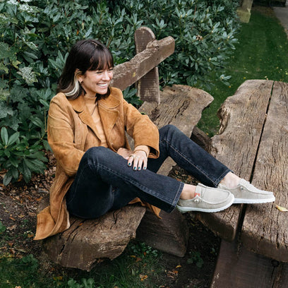 Wendy Wave Corduroy Dames Instappers Olive Grey