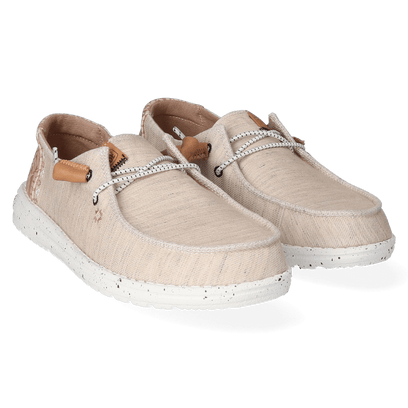 Wendy Heathered Slub Tropical Dames Instappers White