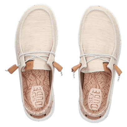 Wendy Heathered Slub Tropical Dames Instappers White