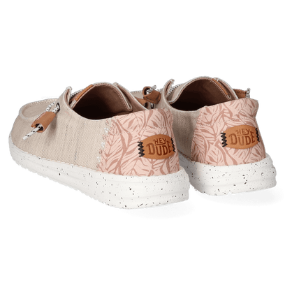 Wendy Heathered Slub Tropical Dames Instappers White