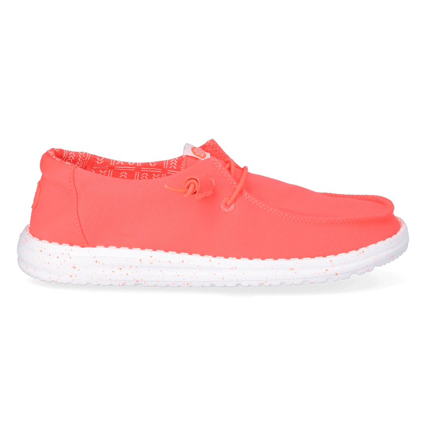 Wendy Stretch Canvas Dames Instappers Fiery Coral