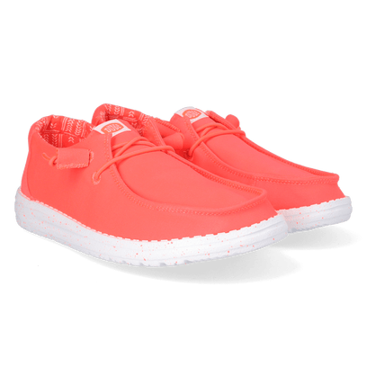 Wendy Stretch Canvas Dames Instappers Fiery Coral
