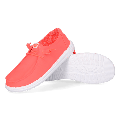 Wendy Stretch Canvas Dames Instappers Fiery Coral