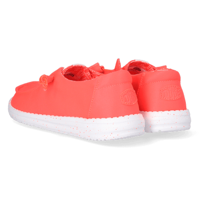 Wendy Stretch Canvas Dames Instappers Fiery Coral