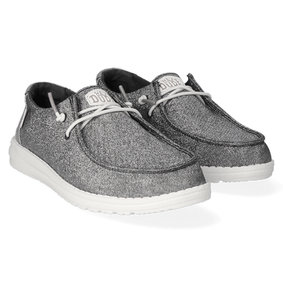 Wendy Metallic Sparkle Dames Instappers Charcoal