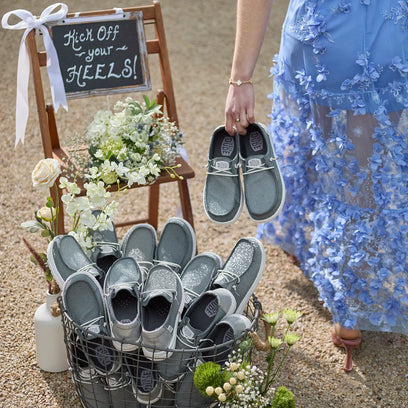 HEYDUDE Wendy Metallic Sparkle Dames Instappers Charcoal