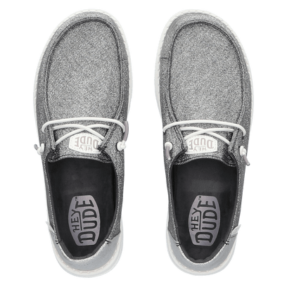 Wendy Metallic Sparkle Dames Instappers Charcoal