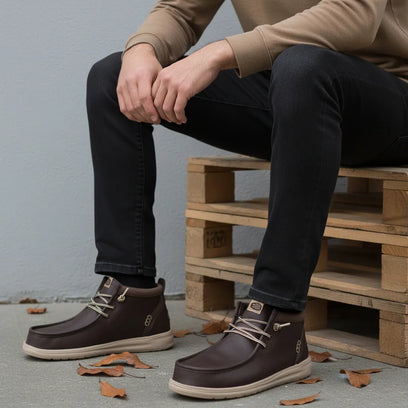 HEYDUDE Wally Mid GripR Classic Heren Instappers Mole Brown