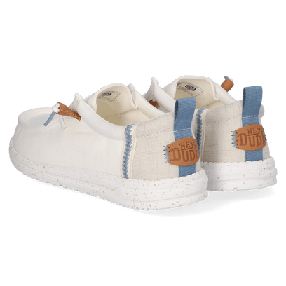 Wally Craft Linen Heren Instappers White/Stone Grey