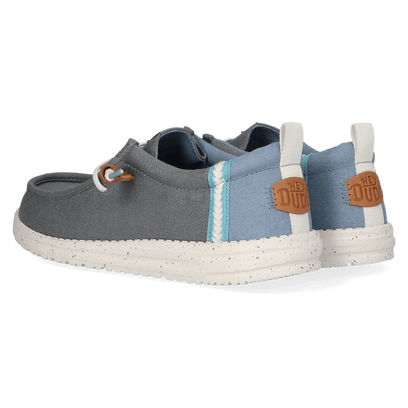 Wally Craft Linen Heren Instappers Monument Grey/Faded Denim