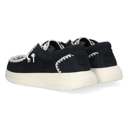 Wendy Comf Suede Crochet Dames Instappers Black/Multi