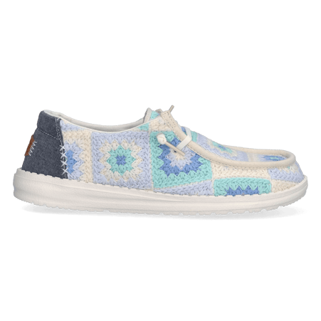 Wendy Cottage Crochet Dames Instappers Bay Blue/Multi Wendy Cottage Crochet Dames Instappers Bay Blue/Multi
