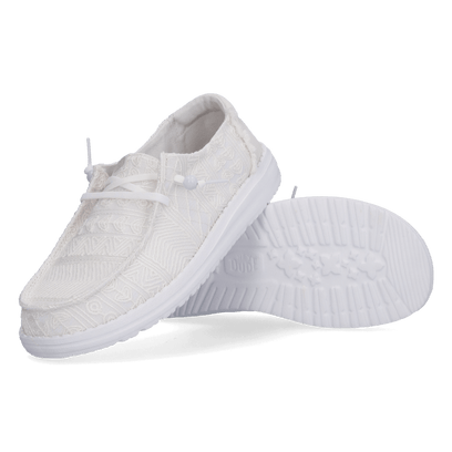 Wendy Crochet Lace Dames Instappers White