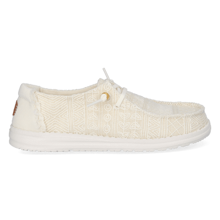 Wendy Crochet Lace Dames Instappers White/Gold Wendy Crochet Lace Dames Instappers White/Gold