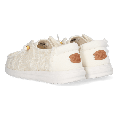 Wendy Crochet Lace Dames Instappers White/Gold