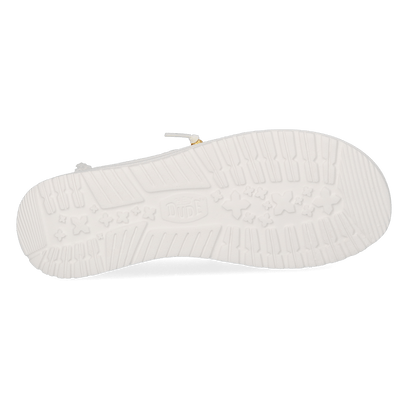 Wendy Crochet Lace Dames Instappers White/Gold