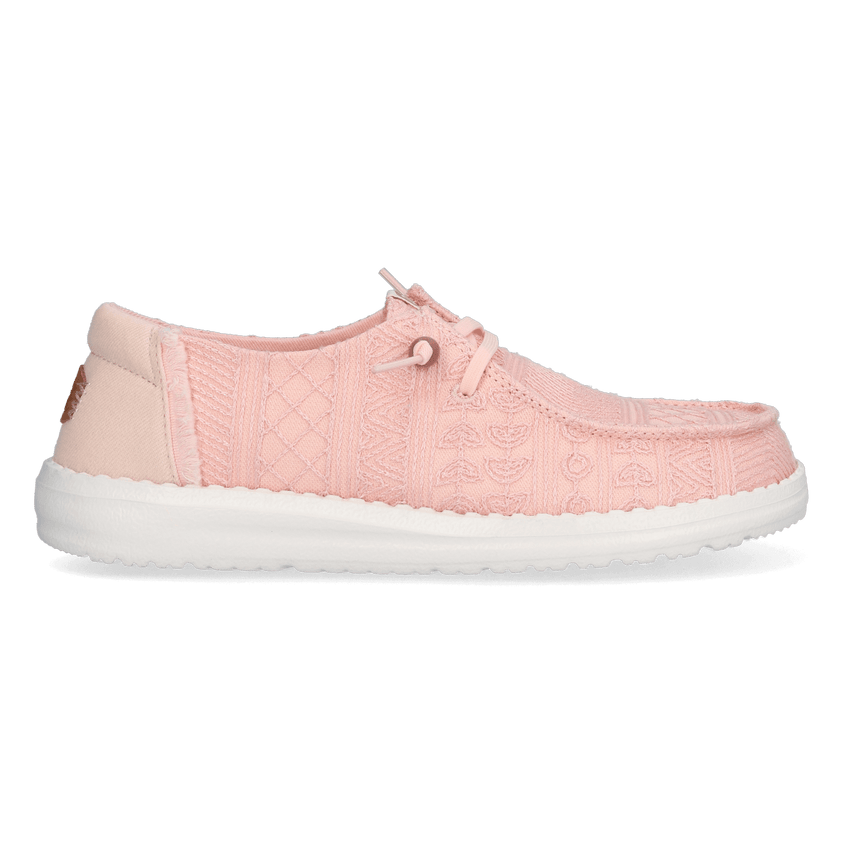 Wendy Crochet Lace Dames Instappers Pale Pink