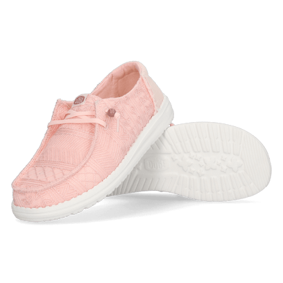 Wendy Crochet Lace Dames Instappers Pale Pink