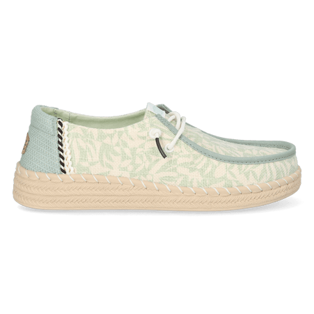 Wendy Espadrille Retro Palm Dames Instappers Celadon Green/White Wendy Espadrille Retro Palm Dames Instappers Celadon Green/White
