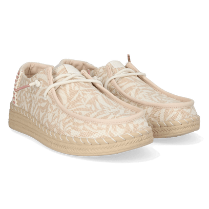 Wendy Espadrille Retro Palm Dames Instappers Pale Pink/White