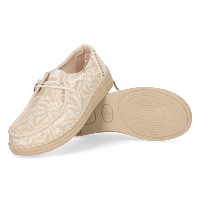 Wendy Espadrille Retro Palm Dames Instappers Pale Pink/White