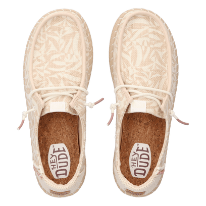 Wendy Espadrille Retro Palm Dames Instappers Pale Pink/White