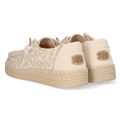 Wendy Espadrille Retro Palm Dames Instappers Pale Pink/White