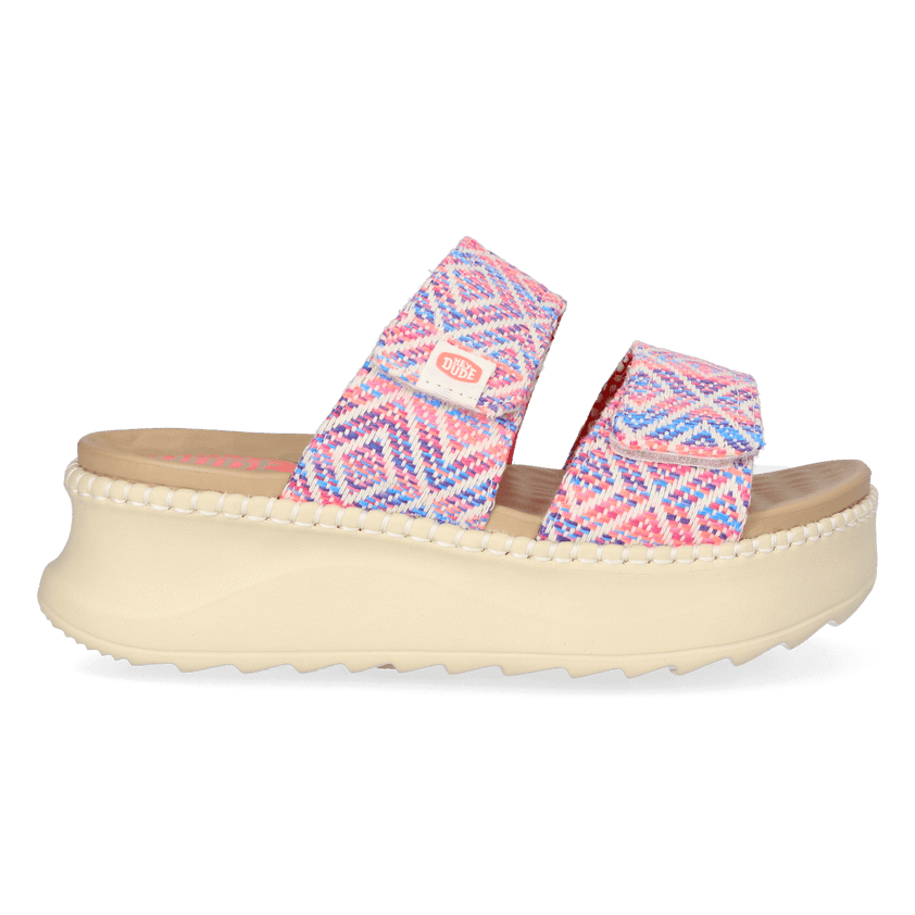 Delray Slide Surf Baja Dames Slippers Blue/Pink Multi