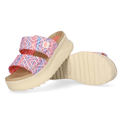 Delray Slide Surf Baja Dames Slippers Blue/Pink Multi