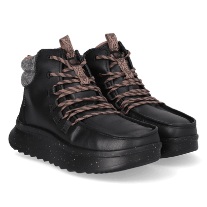 Wendy Peak Apres Coated Canvas Dames Boots Black/Black