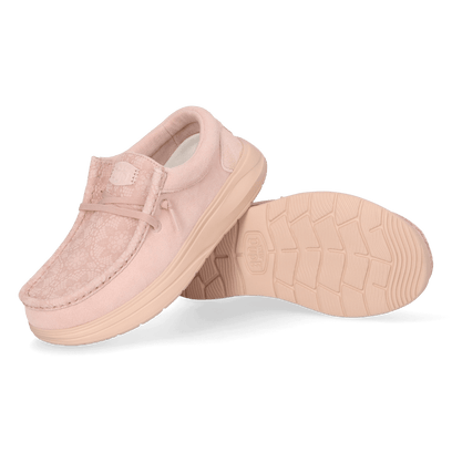 Wendy Comf Suede Lace Print Dames Instappers Rose Dust