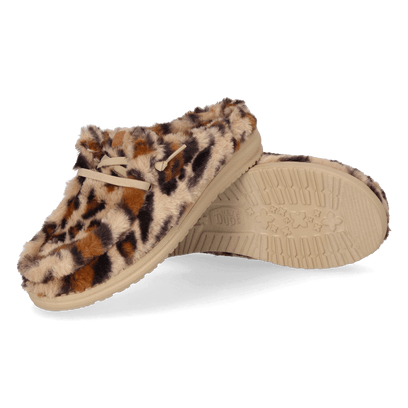 Wendy Slipper Leo Fur Dames Pantoffels Tan/Multi