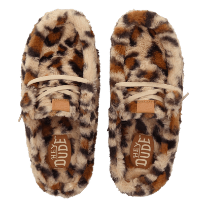 Wendy Slipper Leo Fur Dames Pantoffels Tan/Multi
