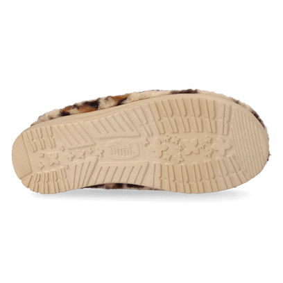 Wendy Slipper Leo Fur Dames Pantoffels Tan/Multi