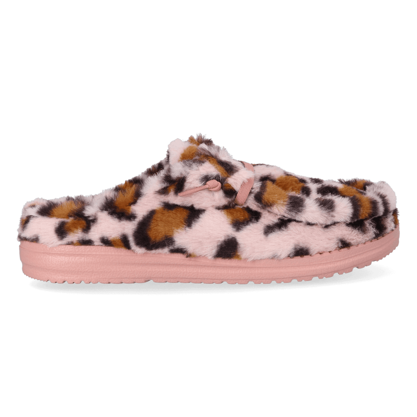 Wendy Slipper Leo Fur Dames Pantoffels Pink/Multi