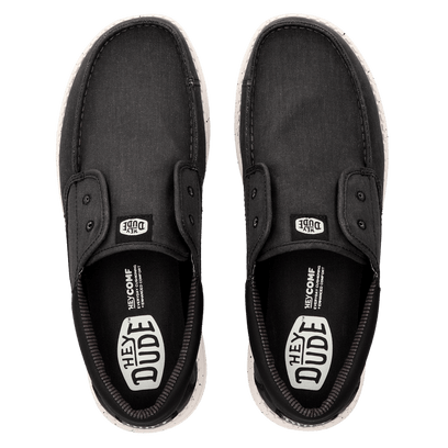 Wally Cru Stretch Canvas Heren Loafers Black/Black