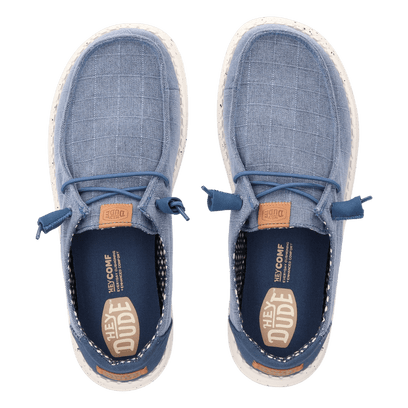 Wendy Chambray Grid Dames Instappers Ensign Blue