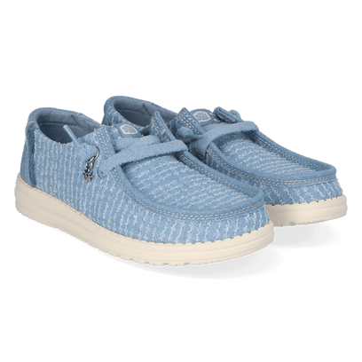 Wendy Frayed Canvas Dames Instappers Faded Denim