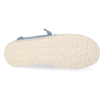 Wendy Frayed Canvas Dames Instappers Faded Denim