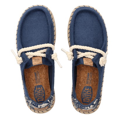 Wendy Espadrille Hibiscus Dames Instappers Ensign Blue/Multi