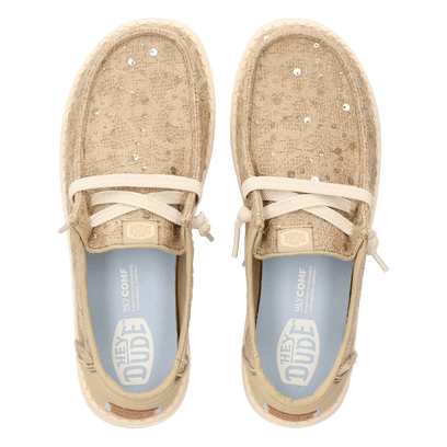 Wendy Sequin Lace Dames Instappers Olive Grey