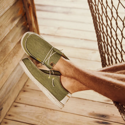 Wally Coastline Jute Heren Instappers Olive