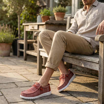 Wally Stretch Sox Heren Instappers Burnt Red/Multi