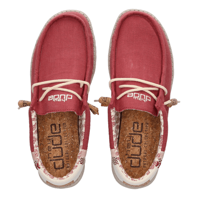 Wally Linen Natural Heren Instappers Brick